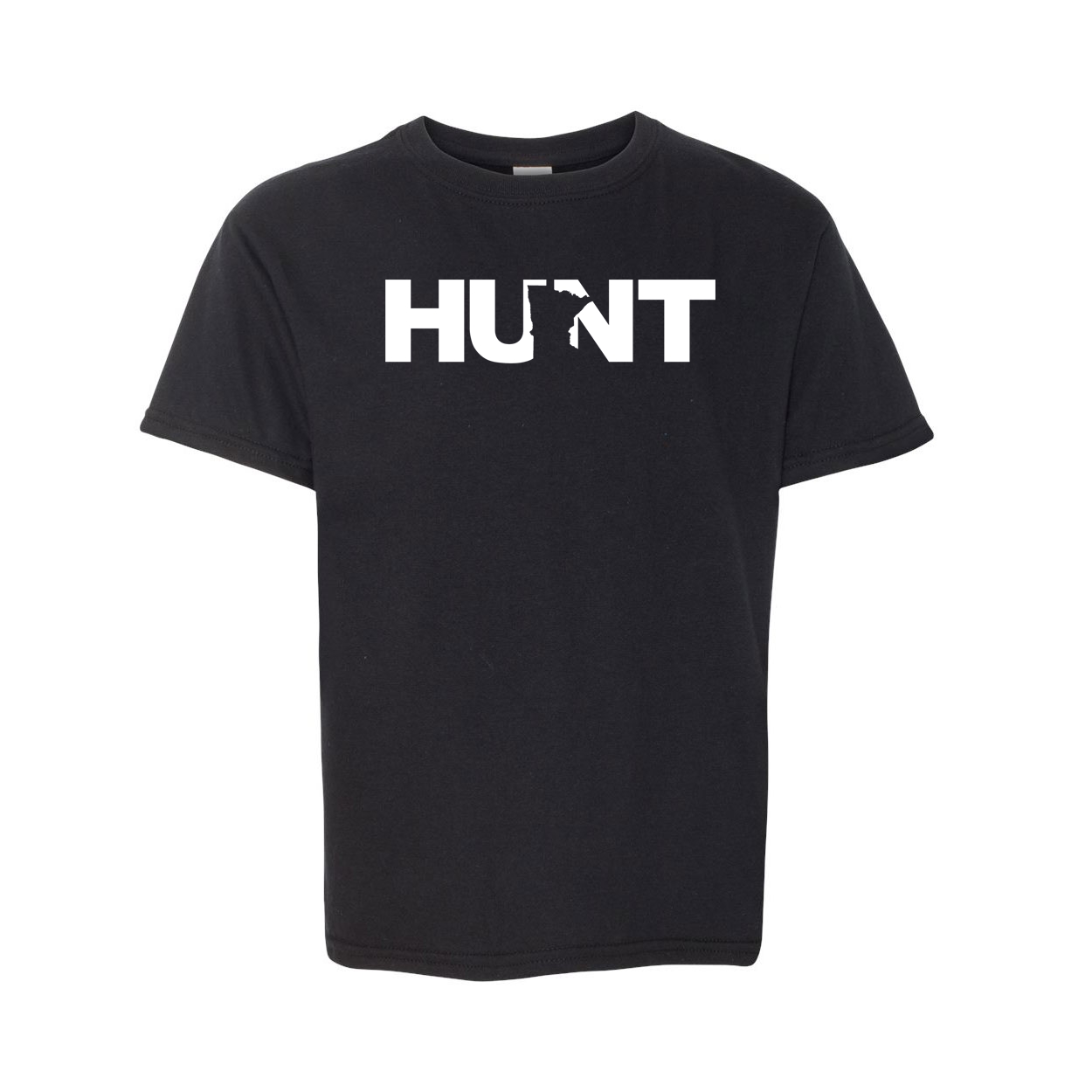 Hunt Minnesota Classic Youth T-Shirt Black (White Logo)