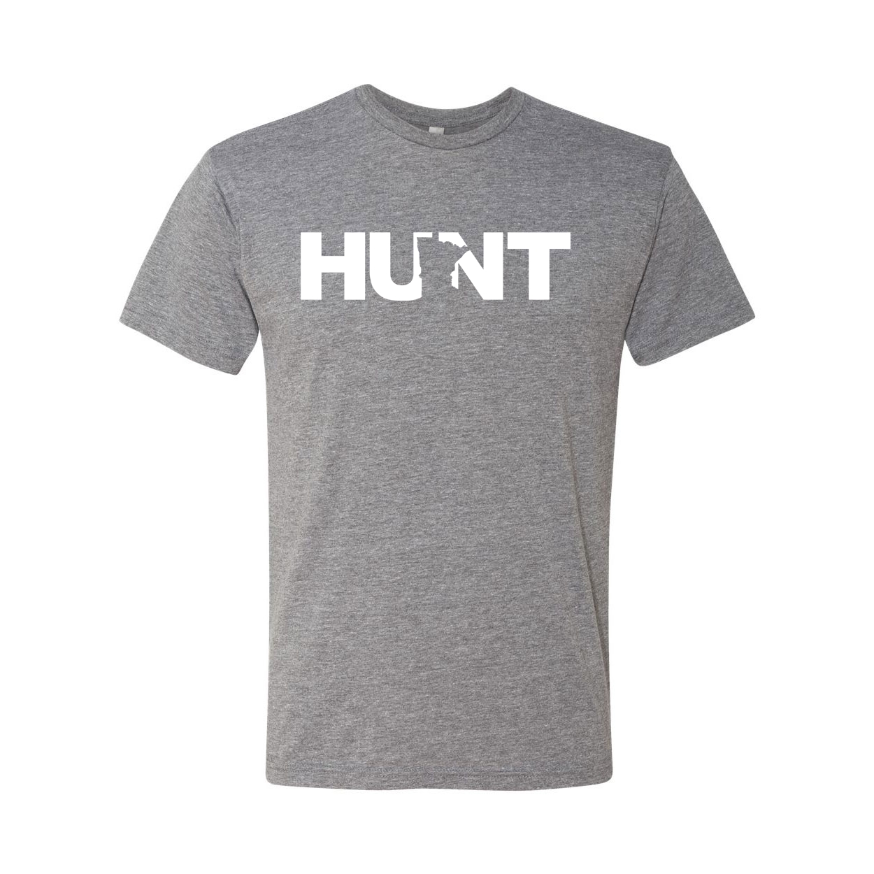 Hunt Minnesota Classic Premium Tri-Blend T-Shirt Heather Sport Gray (White Logo)
