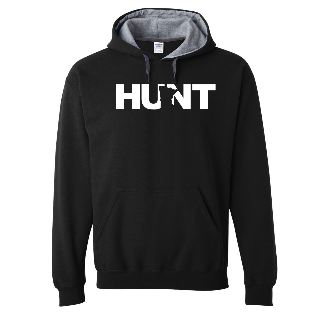Hunt Minnesota Classic Contrast Sweatshirt Black (White Logo)