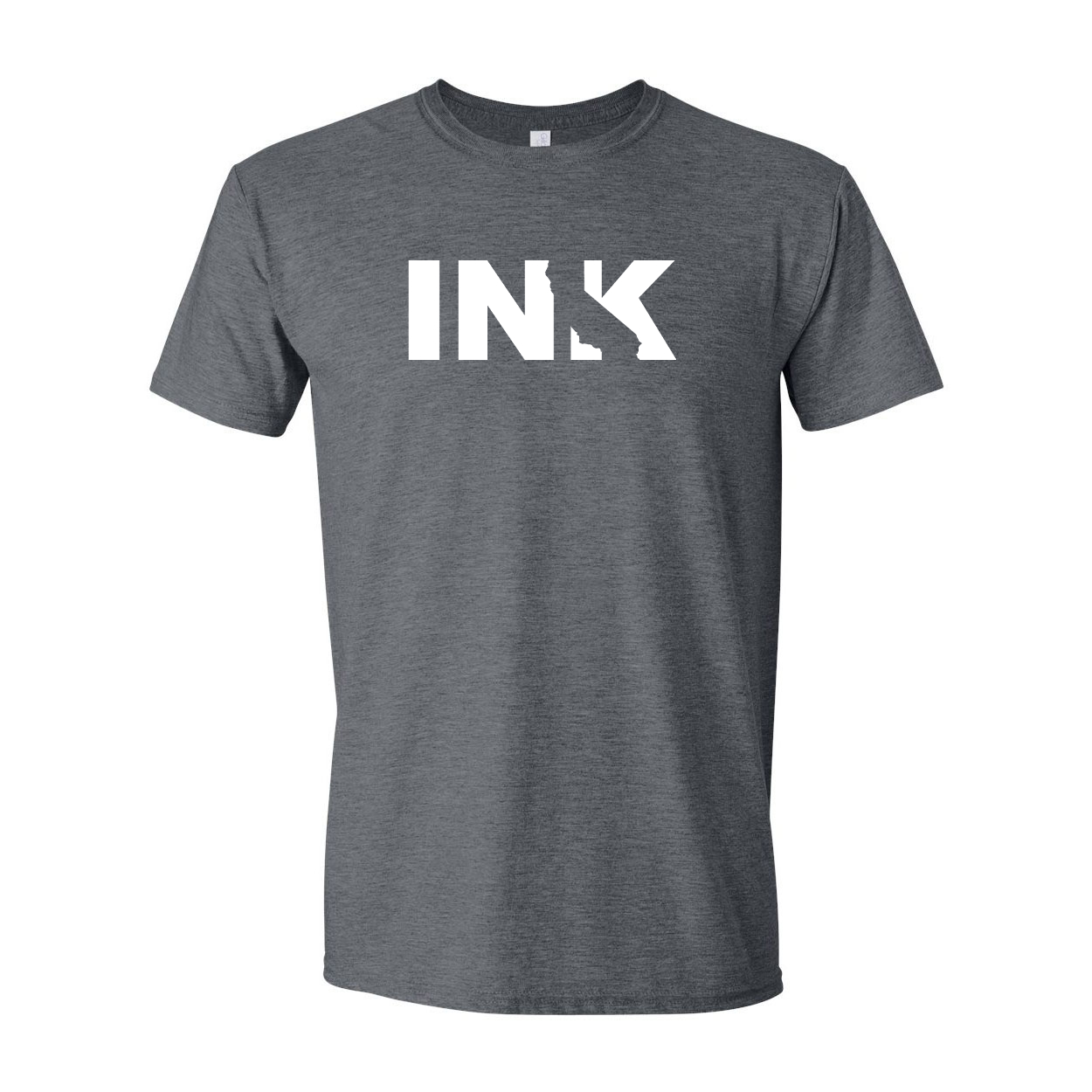Ink California Classic T-Shirt Dark Heather Gray (White Logo)