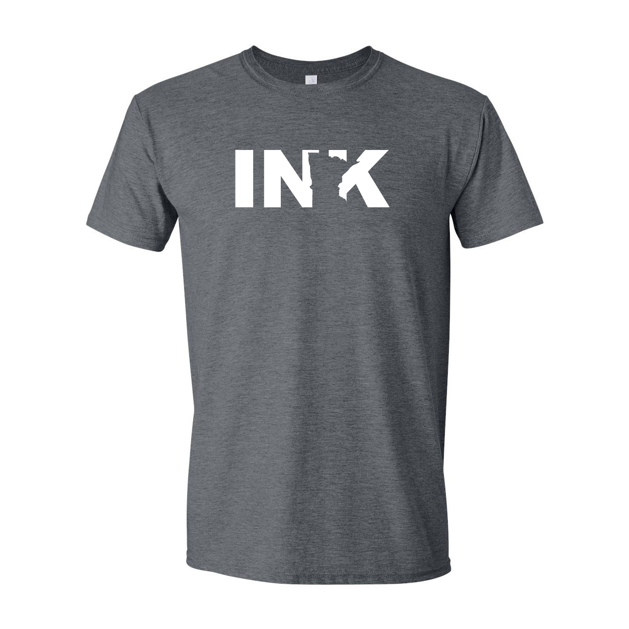Ink Minnesota Classic T-Shirt Dark Heather Gray (White Logo)