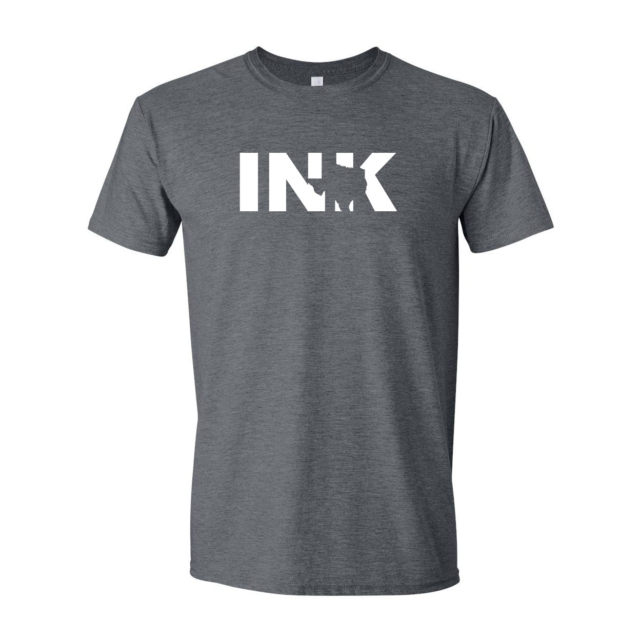 Ink Texas Classic T-Shirt Dark Heather Gray (White Logo)