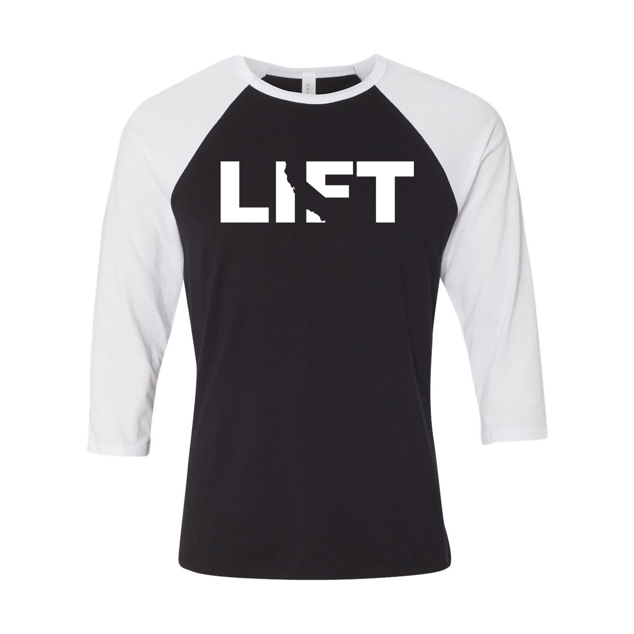 Lift California Classic Raglan Shirt Black/White (White Logo)