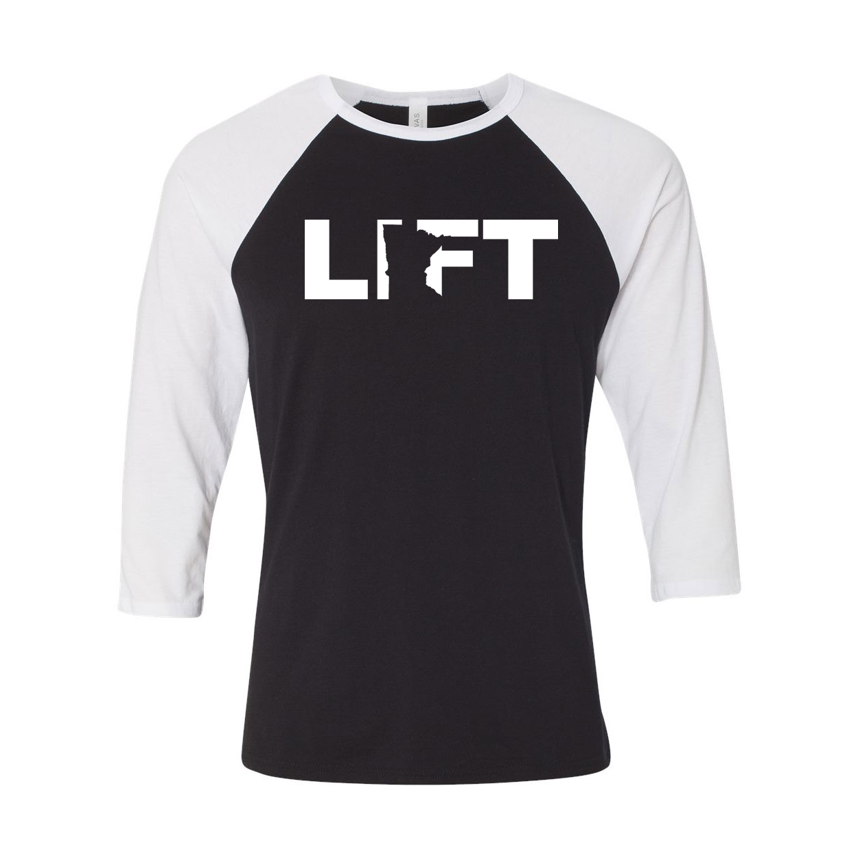 Lift Minnesota Classic Raglan Shirt Black/White (White Logo)