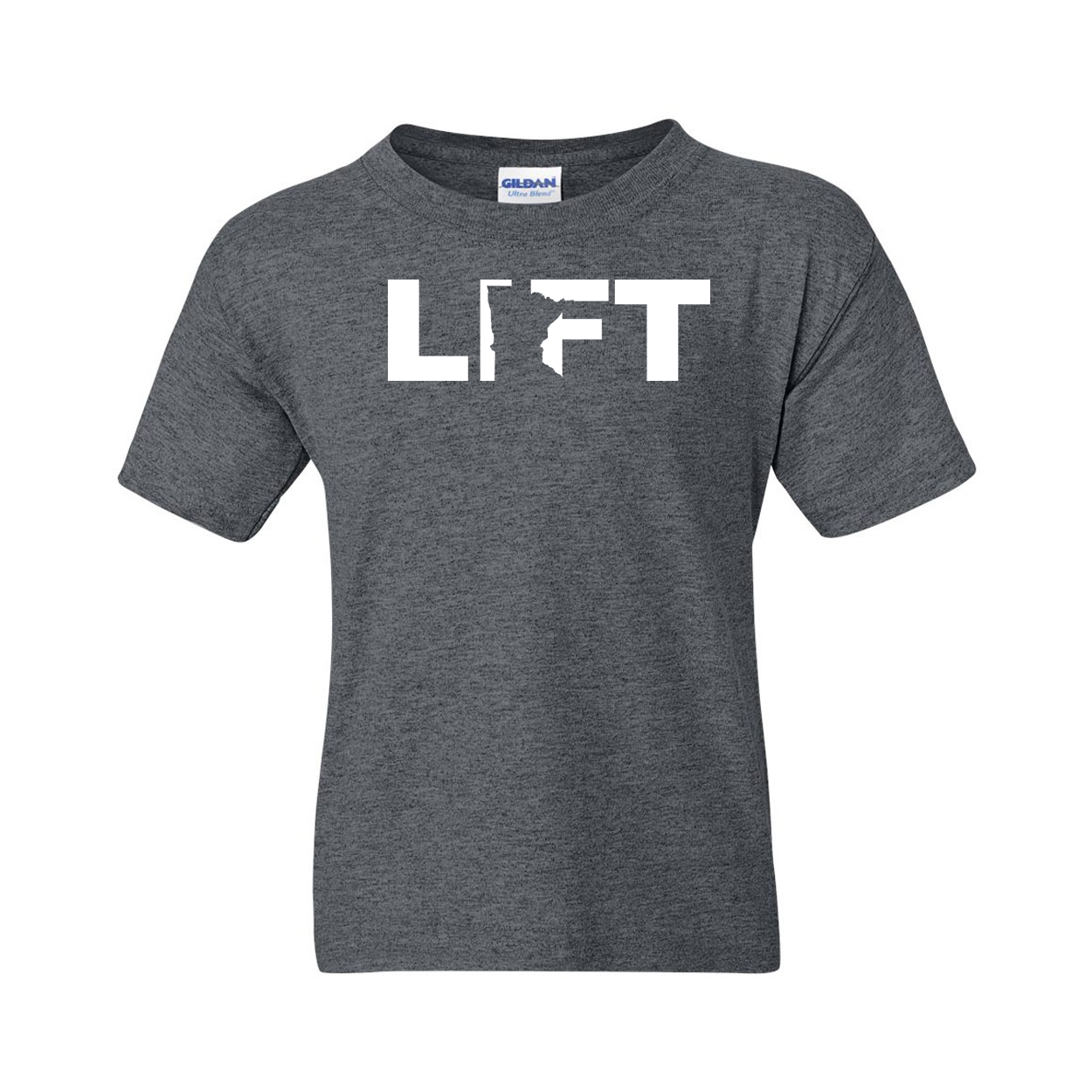 Lift Minnesota Classic Youth T-Shirt Dark Heather Gray (White Logo)