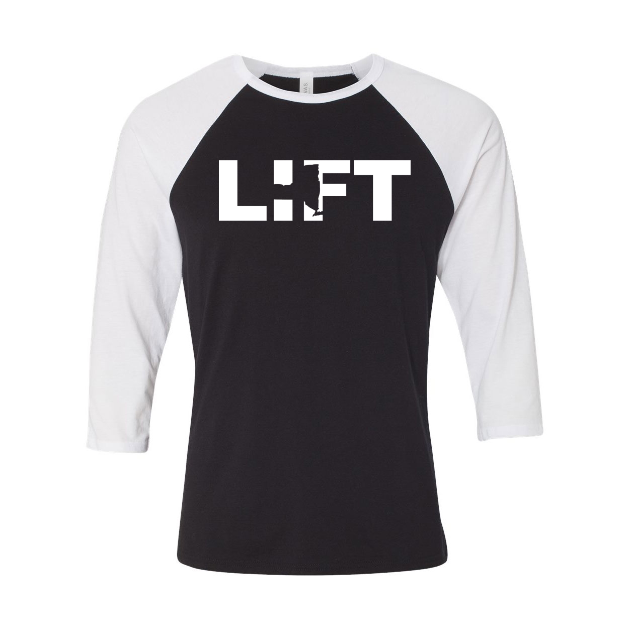 Lift New York Classic Raglan Shirt Black/White (White Logo)