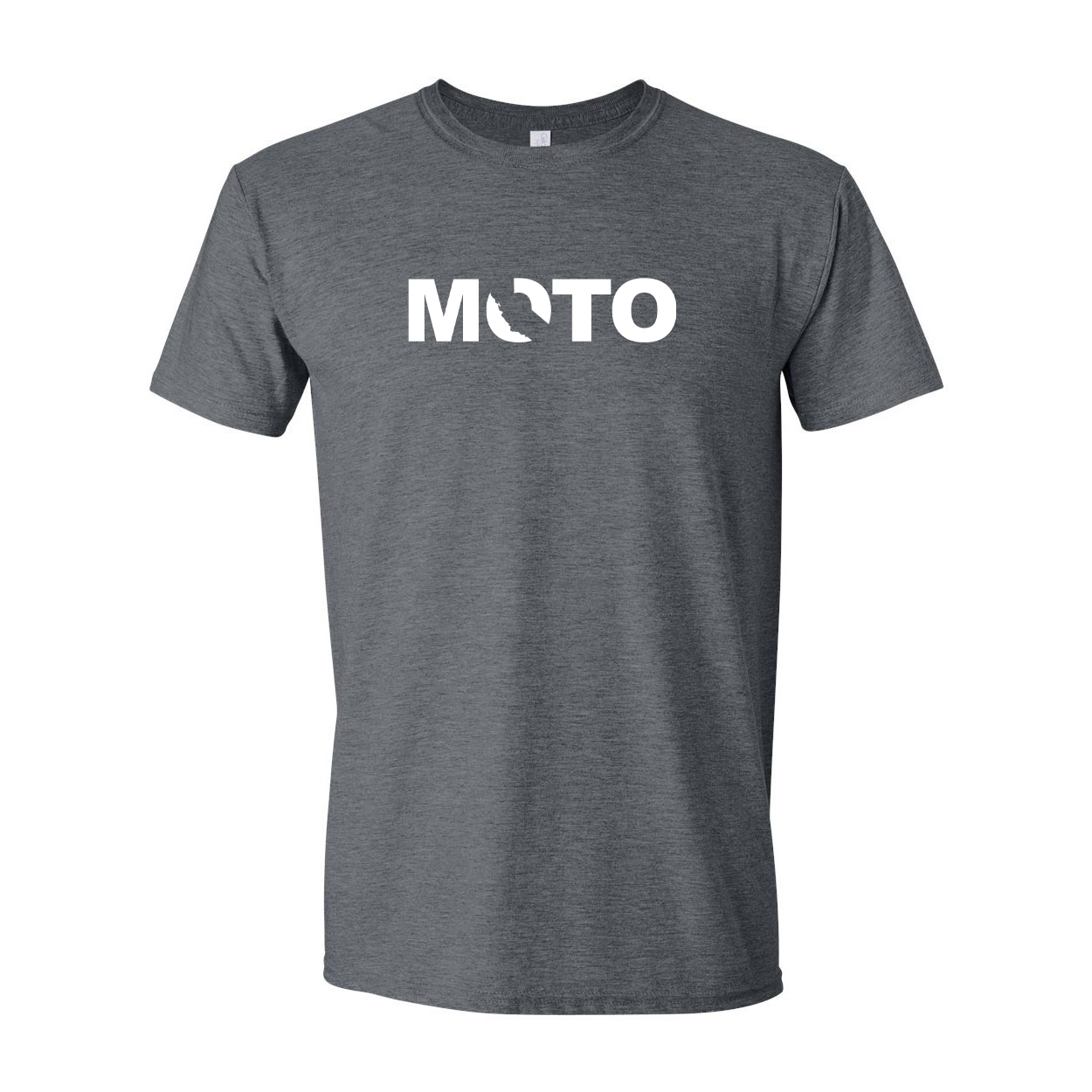 Moto California Classic T-Shirt Dark Heather Gray (White Logo)