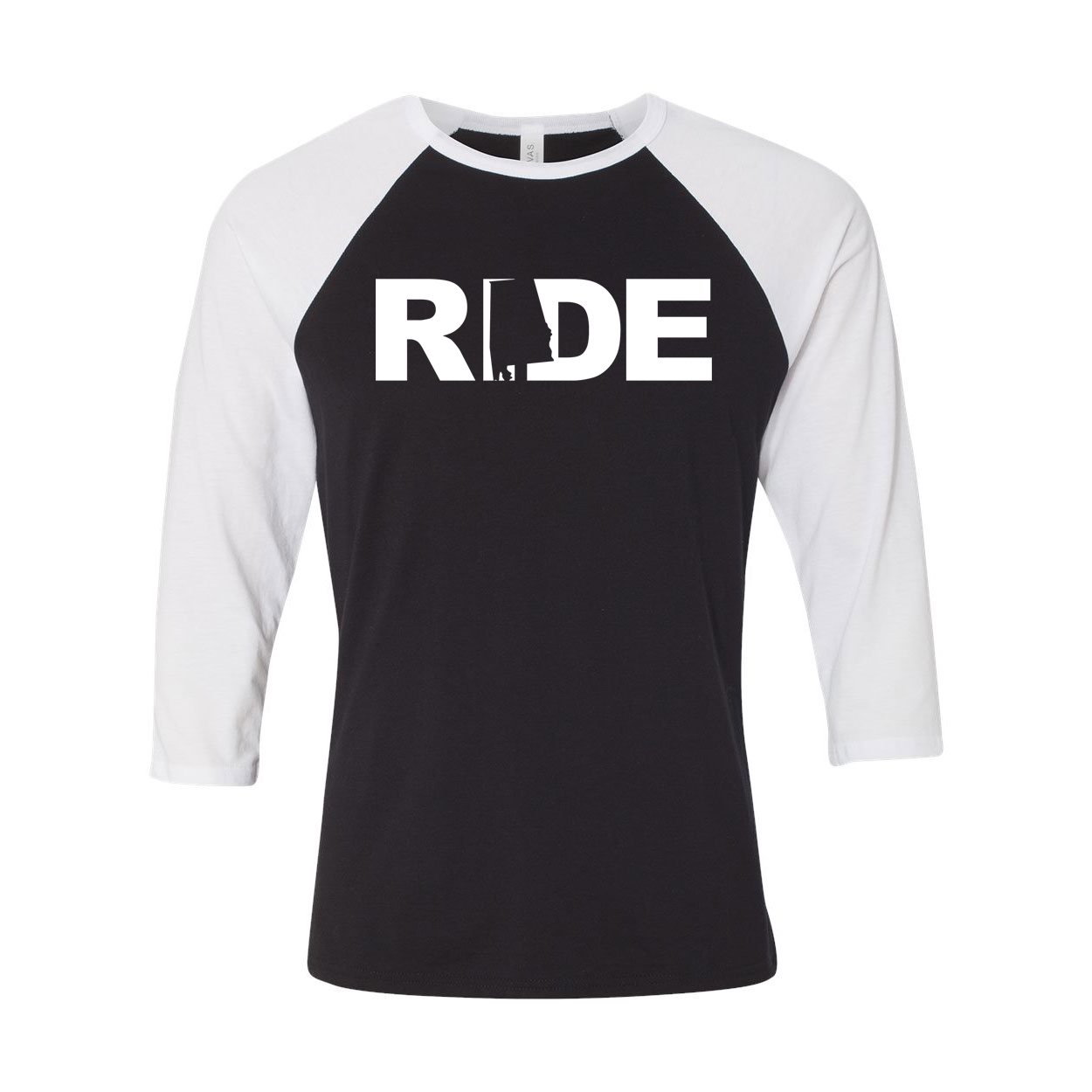 Ride Alabama Classic Raglan Shirt Black/White (White Logo)