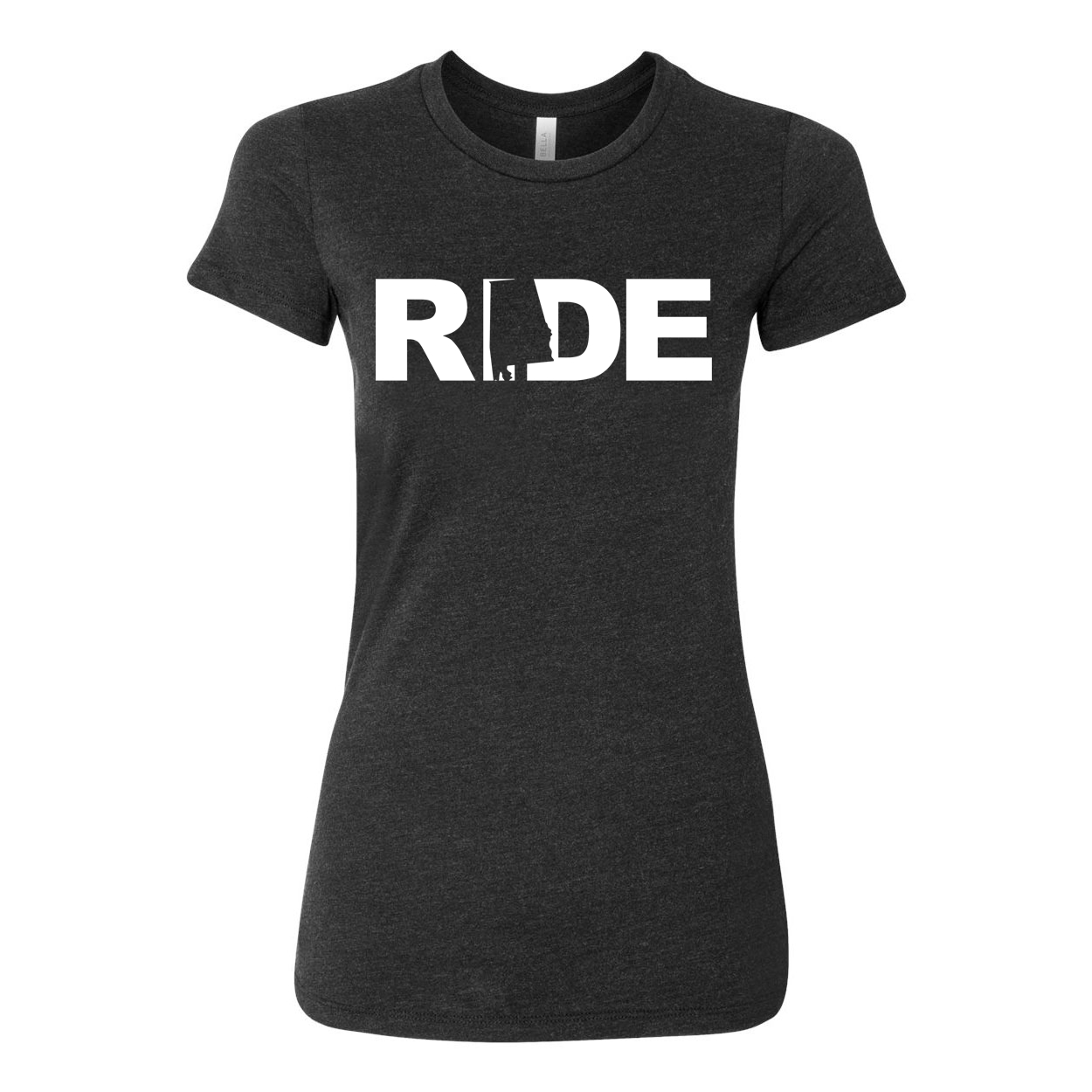 Ride Alabama Classic Women's Fitted Tri-Blend T-Shirt Dark Heather Gray (White Logo)