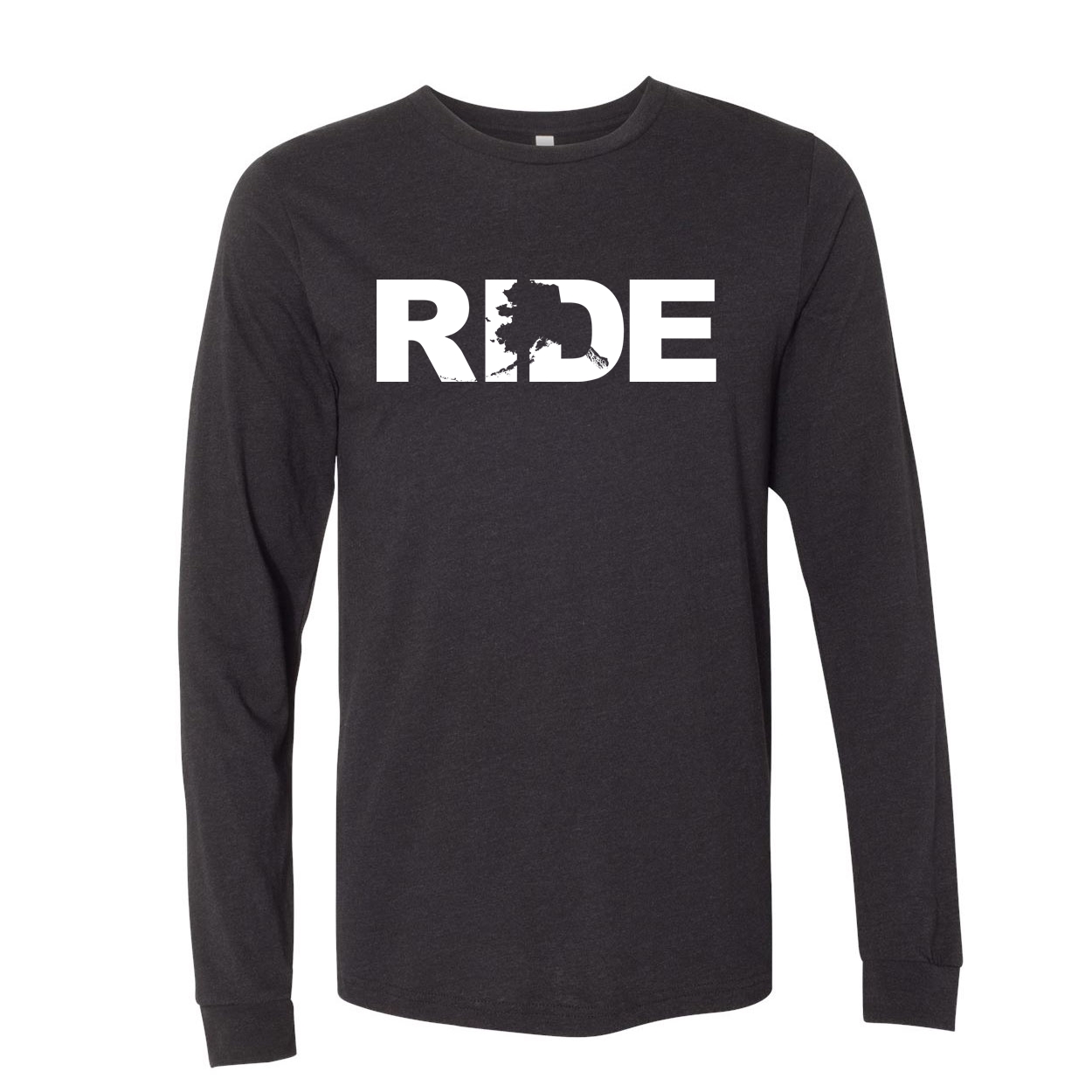 Ride Alaska Classic Premium Long Sleeve T-Shirt Black (White Logo)