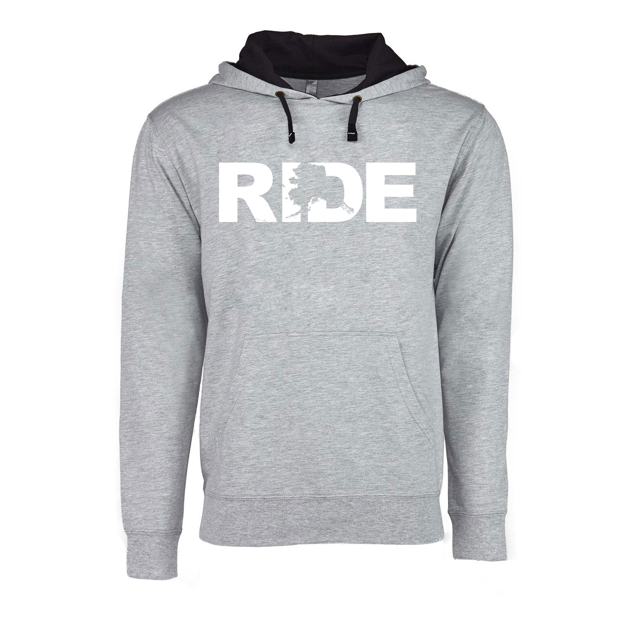 Ride Alaska Classic Lightweight Sweatshirt Heather Gray/Black (White Logo)
