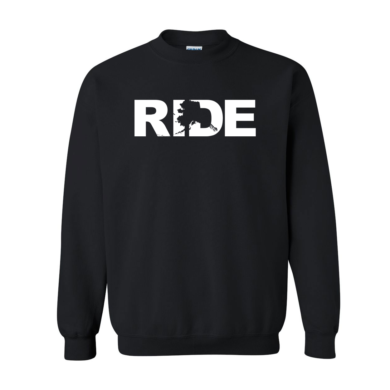 Ride Alaska Classic Crewneck Sweatshirt Black (White Logo)