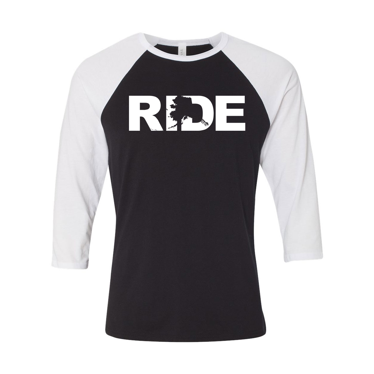 Ride Alaska Classic Raglan Shirt Black/White (White Logo)