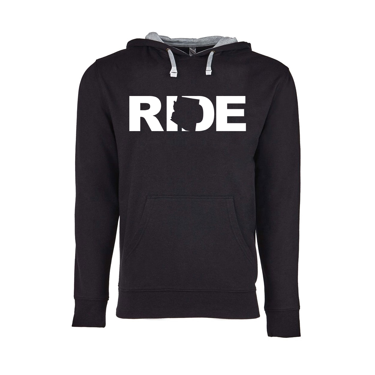 Ride Arizona Classic Lightweight Sweatshirt Black/Heather Gray (White Logo)