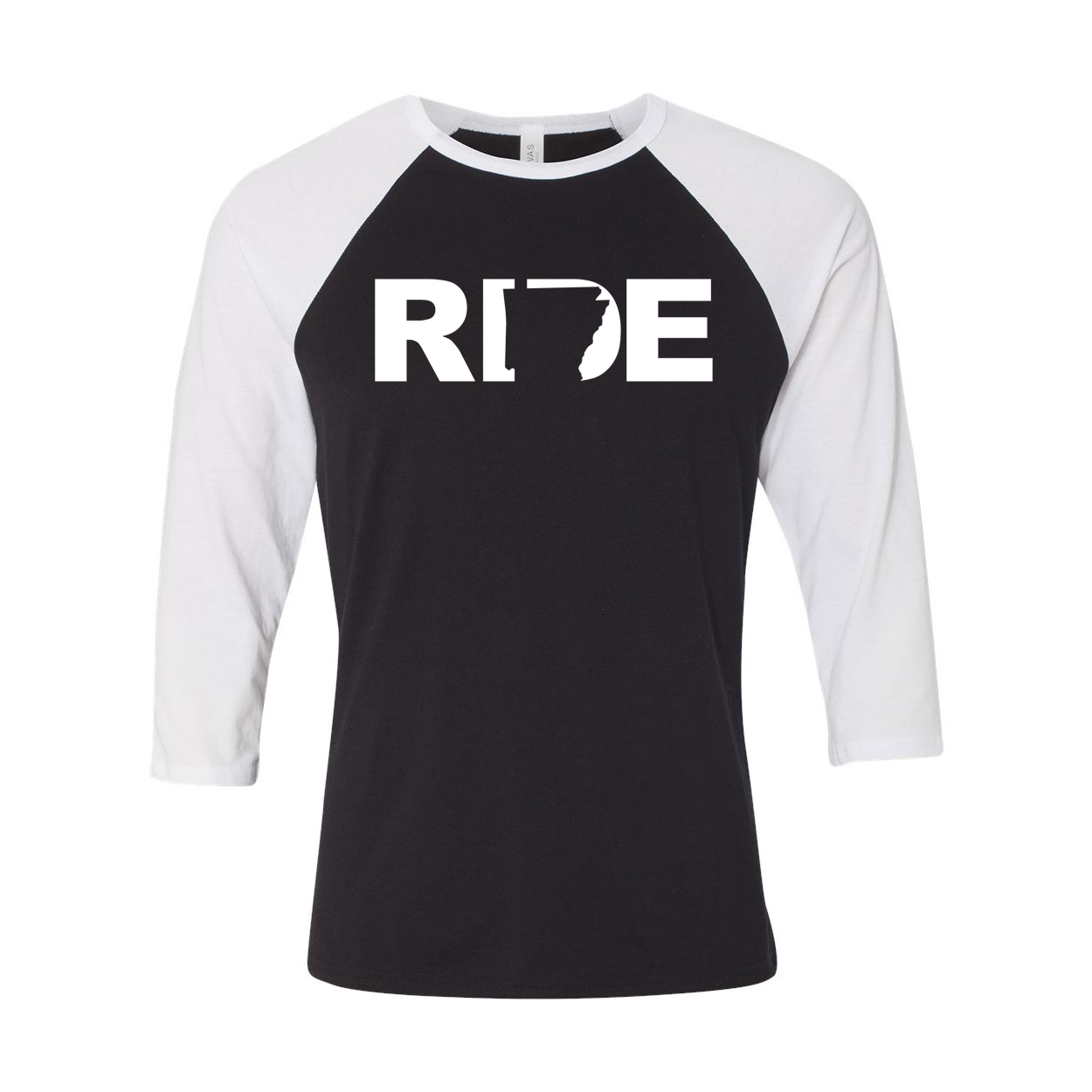 Ride Arkansas Classic Raglan Shirt Black/White (White Logo)
