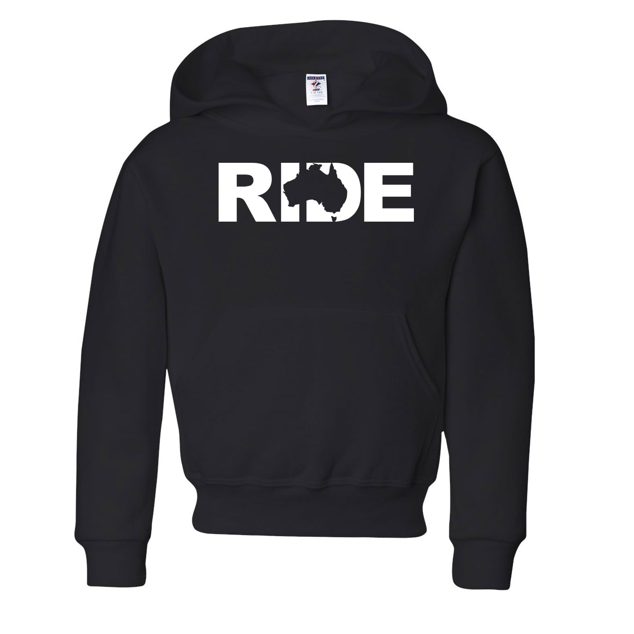 Ride Australia Classic Youth Sweatshirt Black (White Logo)
