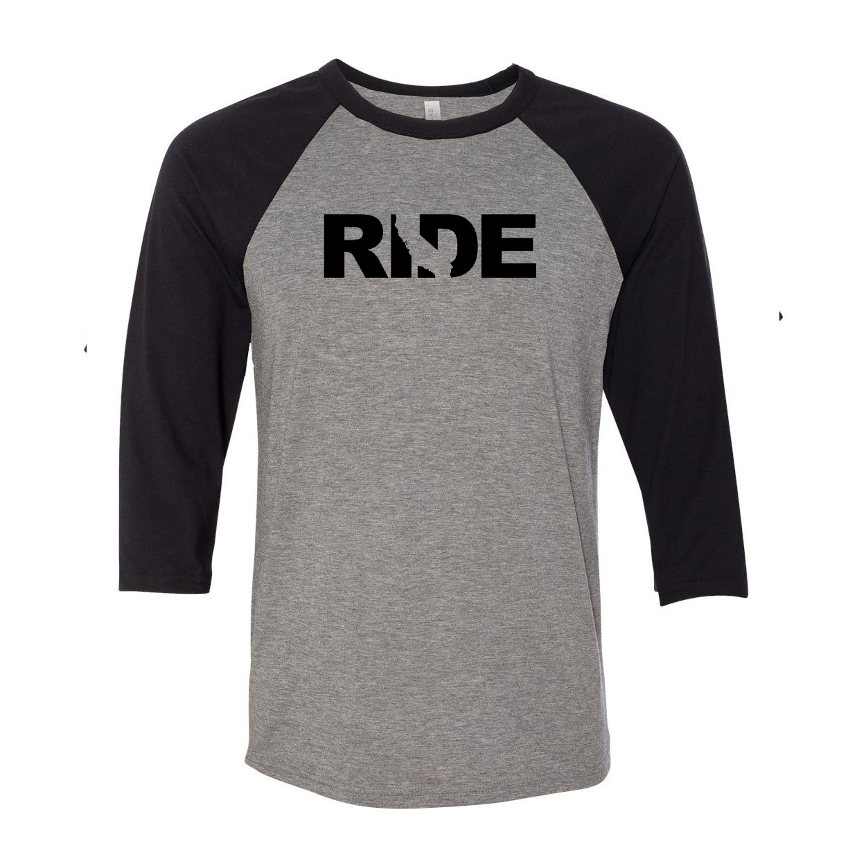 Ride California Classic Premium Raglan Shirt Gray (Black Logo)
