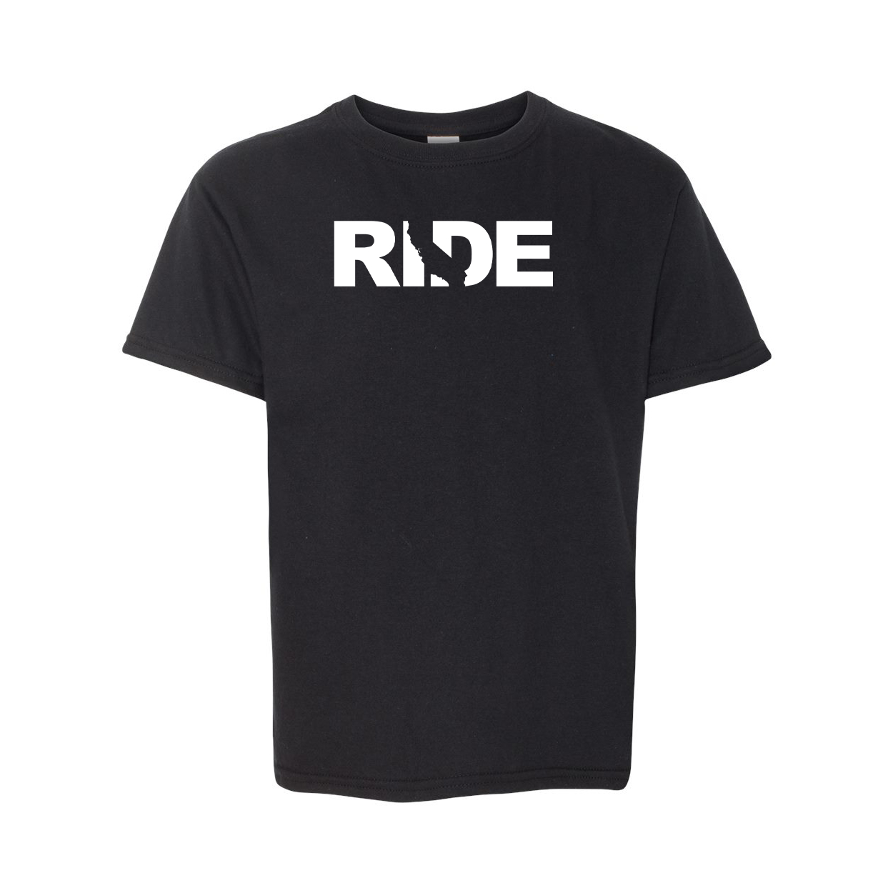 Ride California Classic Youth T-Shirt Black (White Logo)