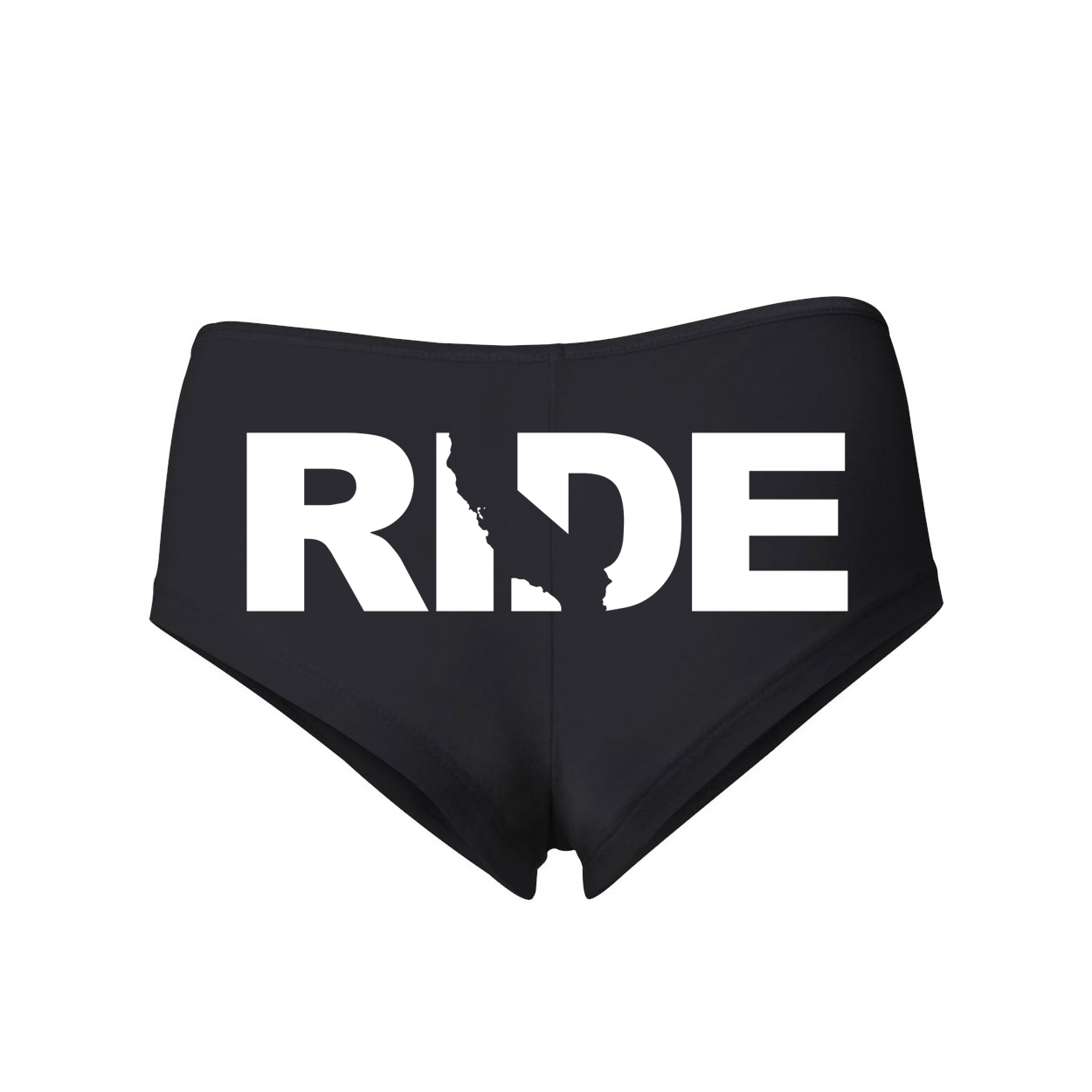 Ride California Classic Women's Booty Shorts Black (White Logo)