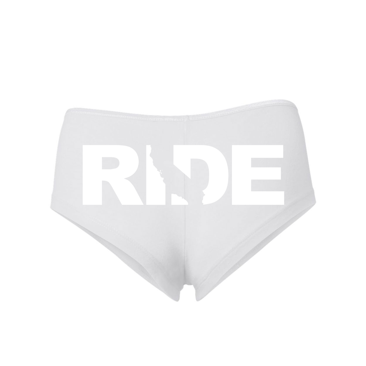 Ride California Classic Women's Booty Shorts White (White Logo)