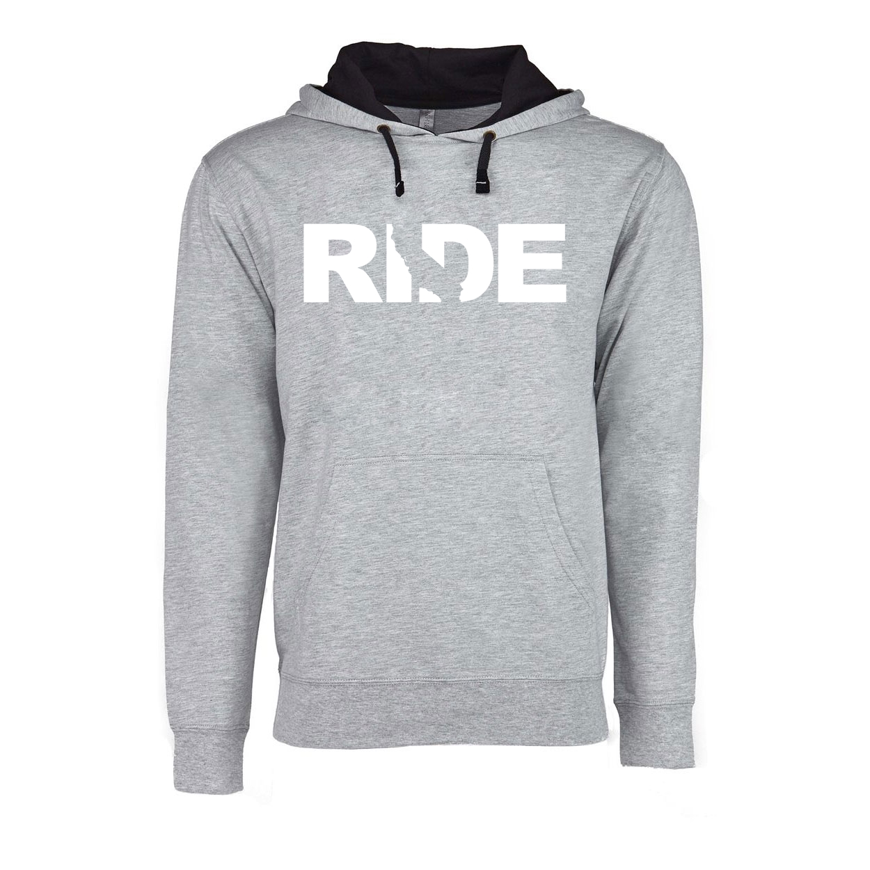 Ride California Classic Lightweight Sweatshirt Heather Gray/Black (White Logo)