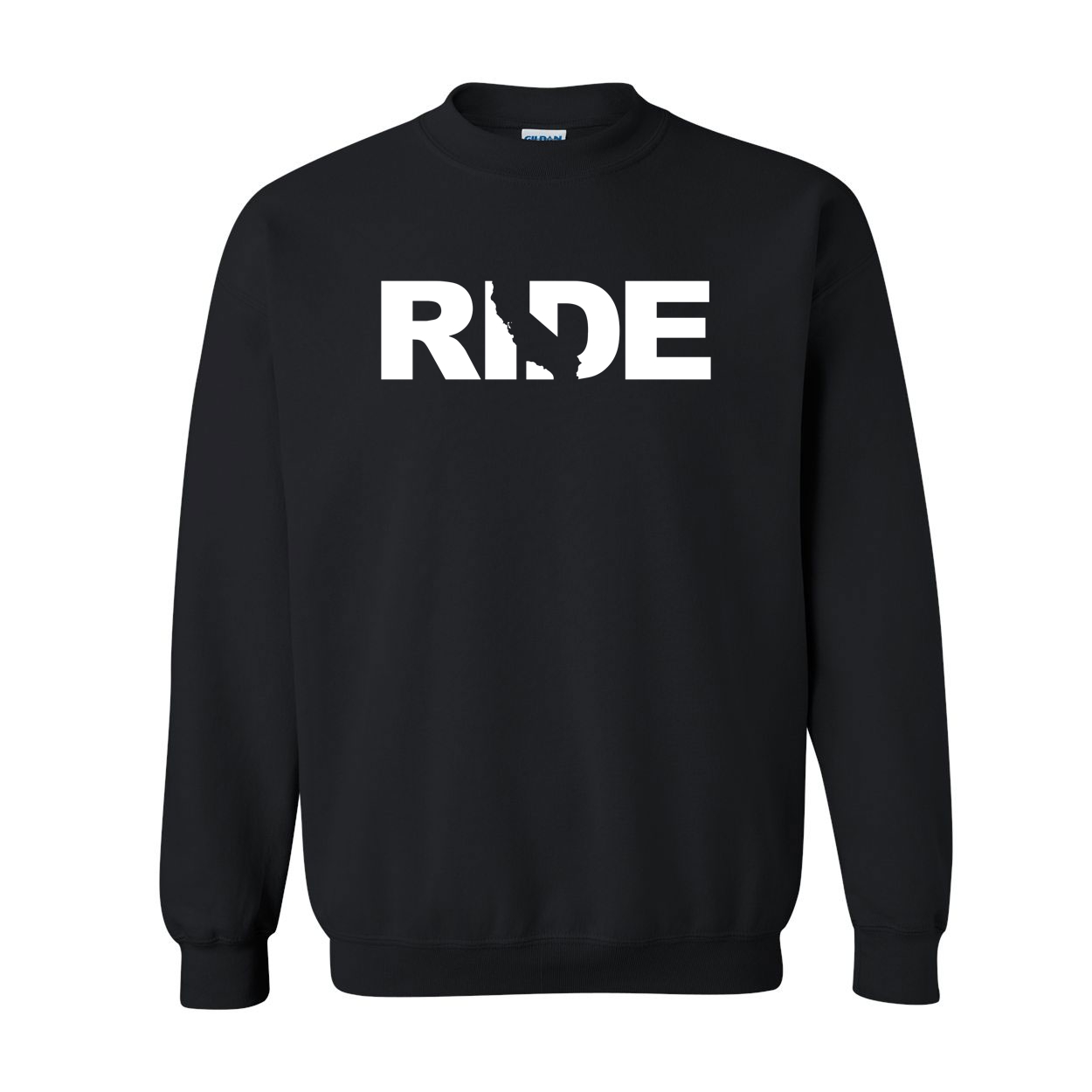 Ride California Classic Crewneck Sweatshirt Black (White Logo)