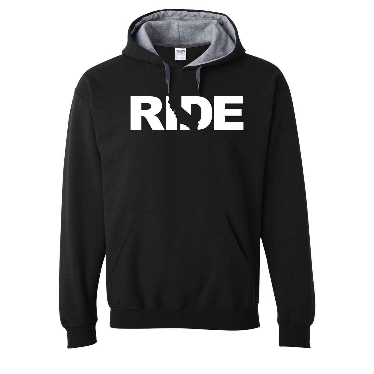 Ride California Classic Contrast Sweatshirt Black (White Logo)