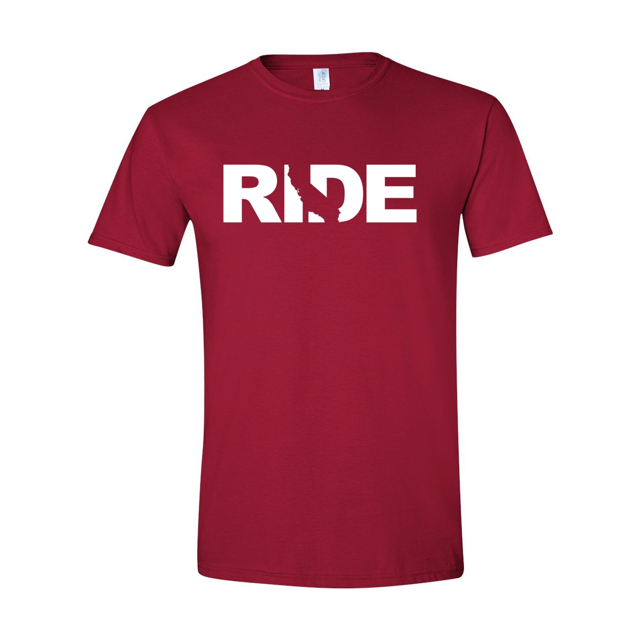 Ride California Classic T-Shirt Cardinal Red (White Logo)