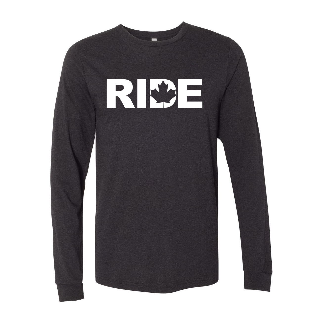 Ride Canada Classic Premium Long Sleeve T-Shirt Black (White Logo)
