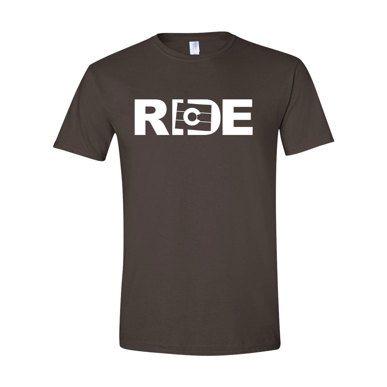 Ride Colorado Classic T-Shirt Dark Chocolate Brown (White Logo)