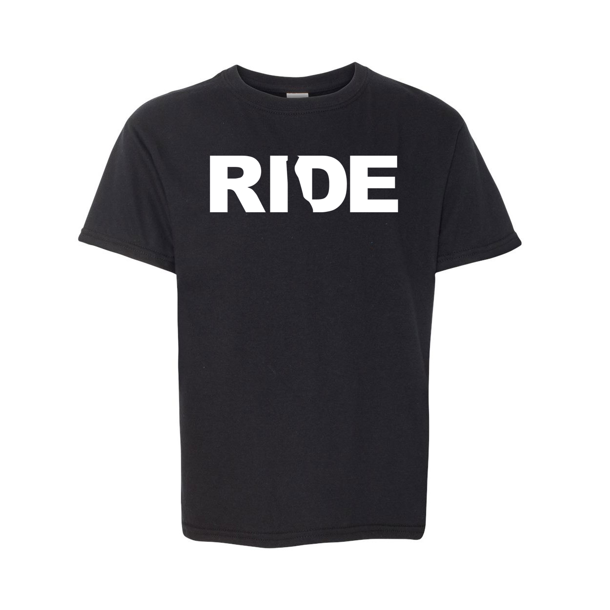 Ride Delaware Classic Youth T-Shirt Black (White Logo)