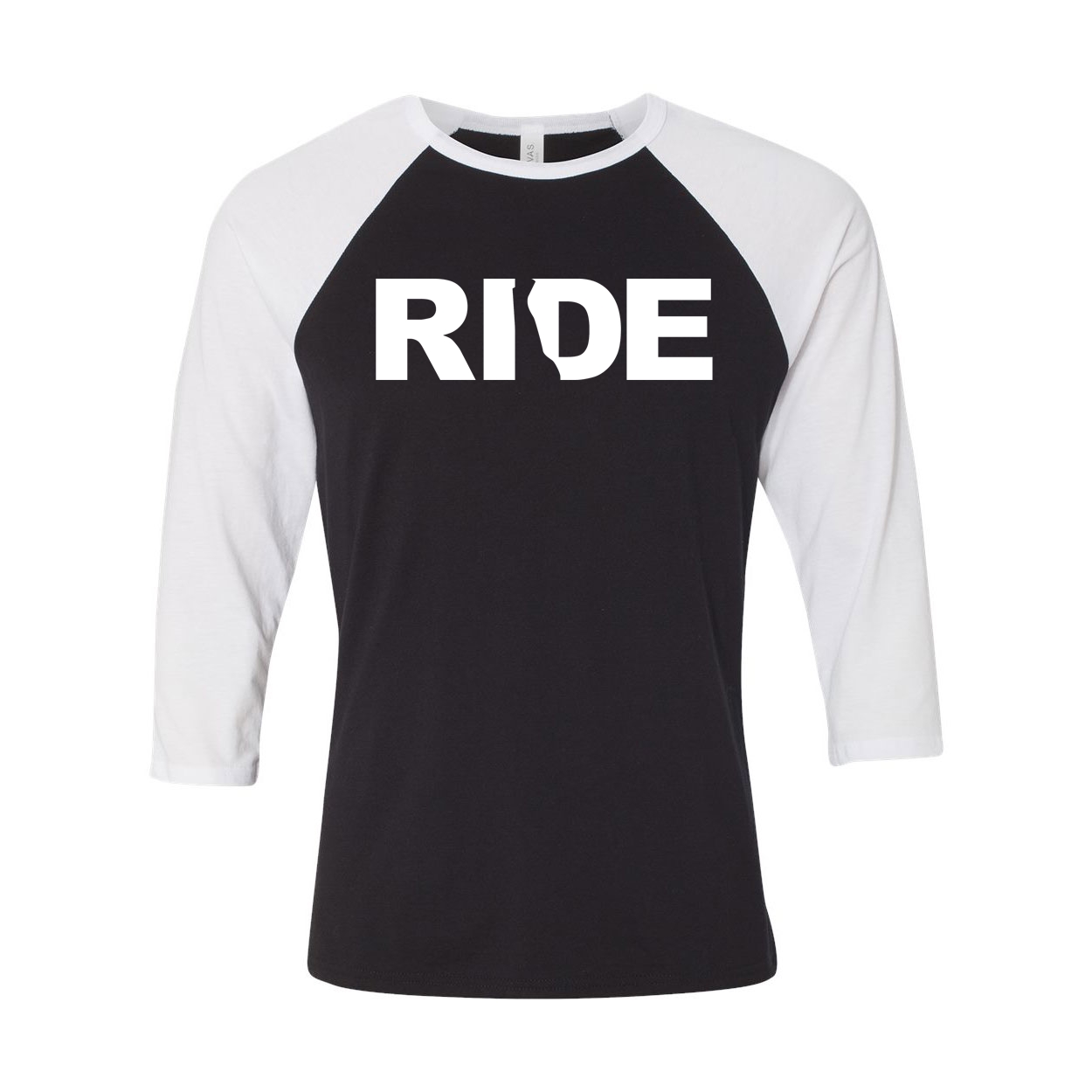 Ride Delaware Classic Raglan Shirt Black/White (White Logo)