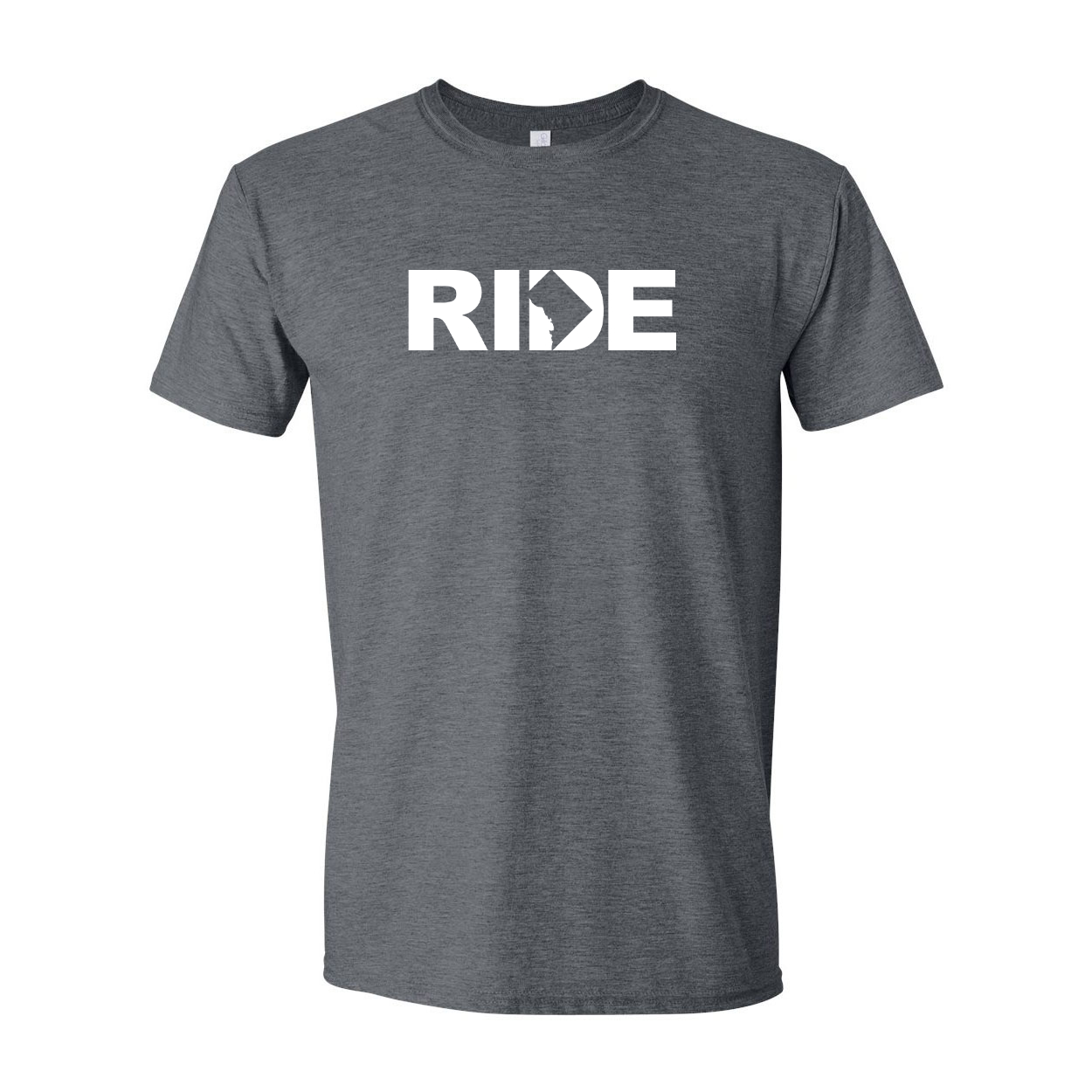 Ride District of Columbia Classic T-Shirt Dark Heather Gray (White Logo)