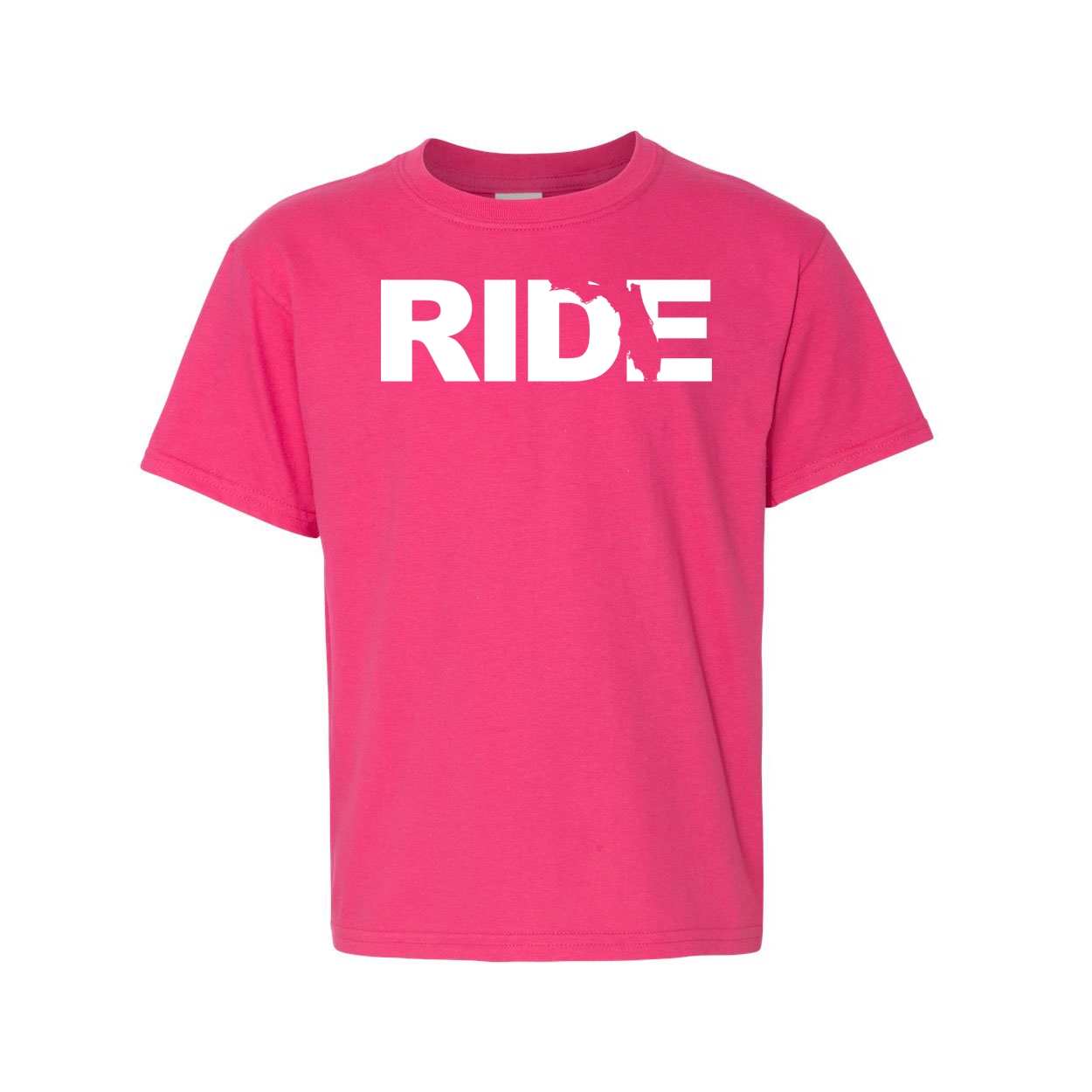 Ride Florida Classic Youth T-Shirt Pink (White Logo)