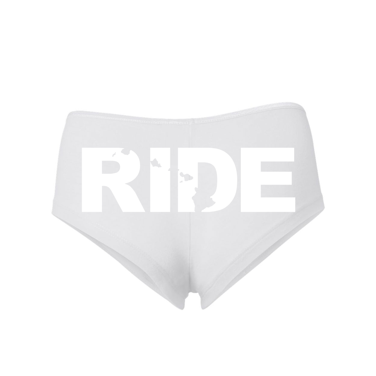 Ride Hawaii Classic Women's Booty Shorts White (White Logo)