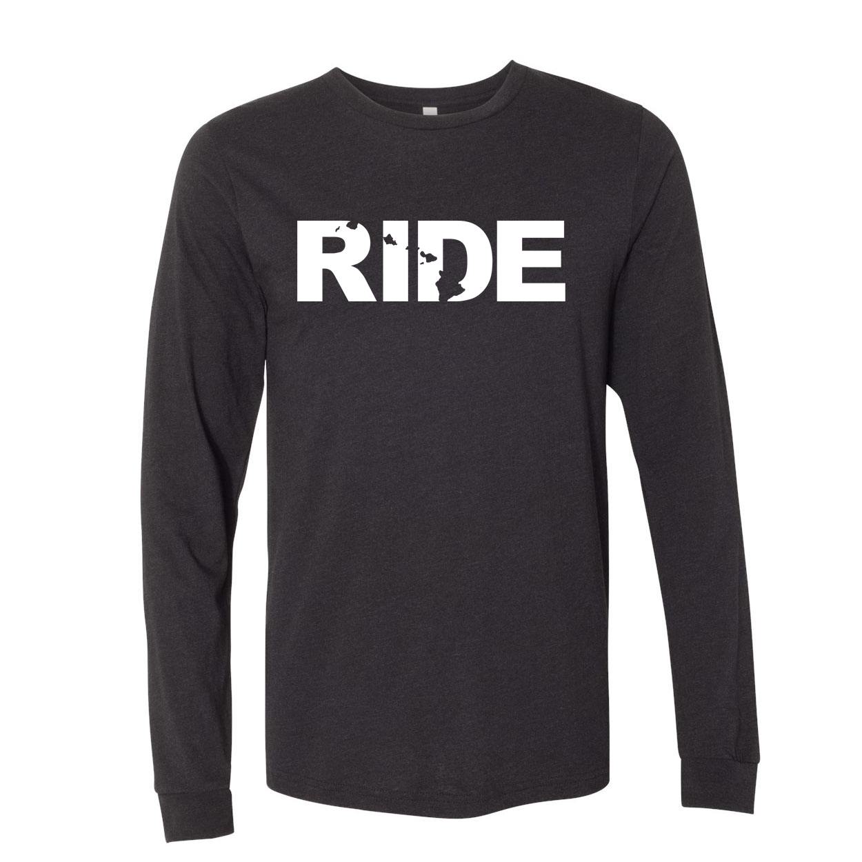 Ride Hawaii Classic Premium Long Sleeve T-Shirt Black (White Logo)