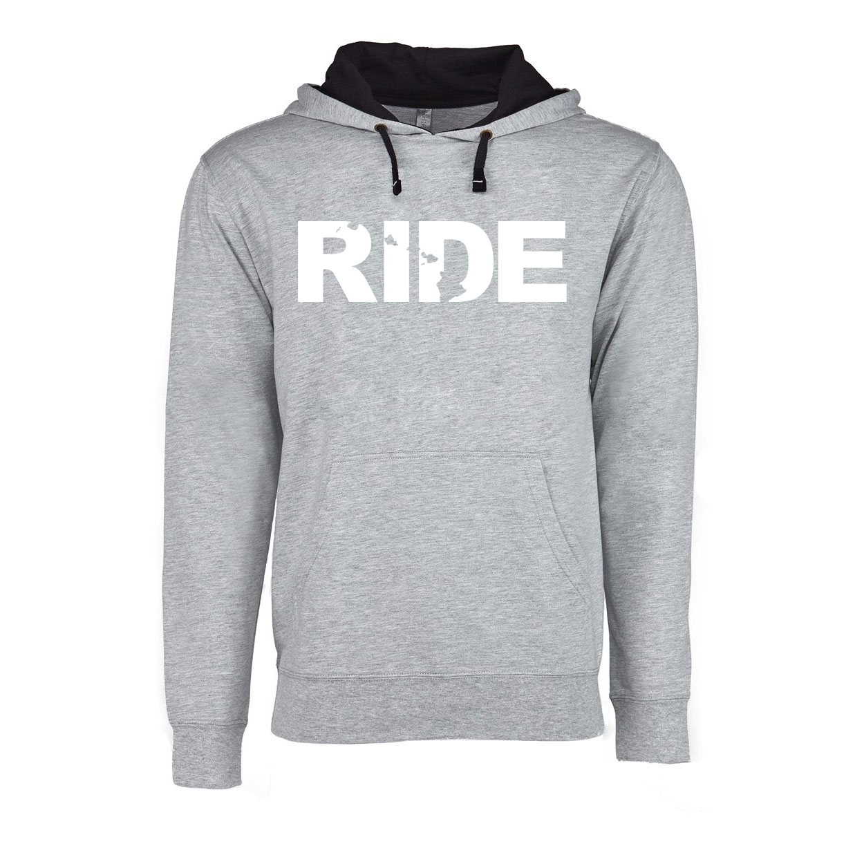 Ride Hawaii Classic Lightweight Sweatshirt Heather Gray/Black (White Logo)