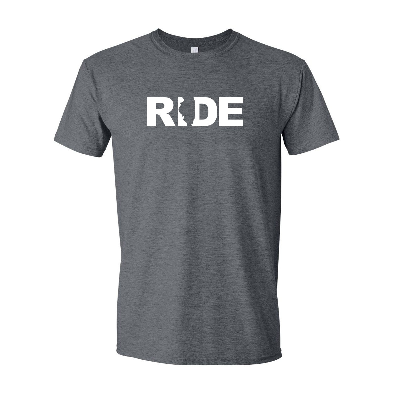 Ride Illinois Classic T-Shirt Dark Heather Gray (White Logo)