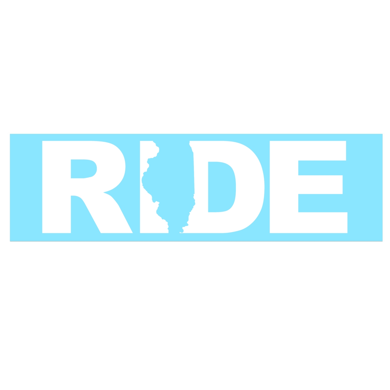 Ride Illinois Classic Decal (White Logo)