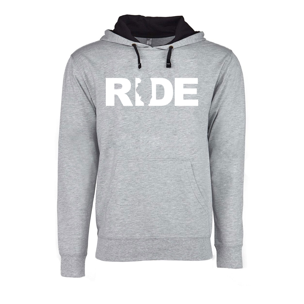 Ride Illinois Classic Lightweight Sweatshirt Heather Gray/Black (White Logo)