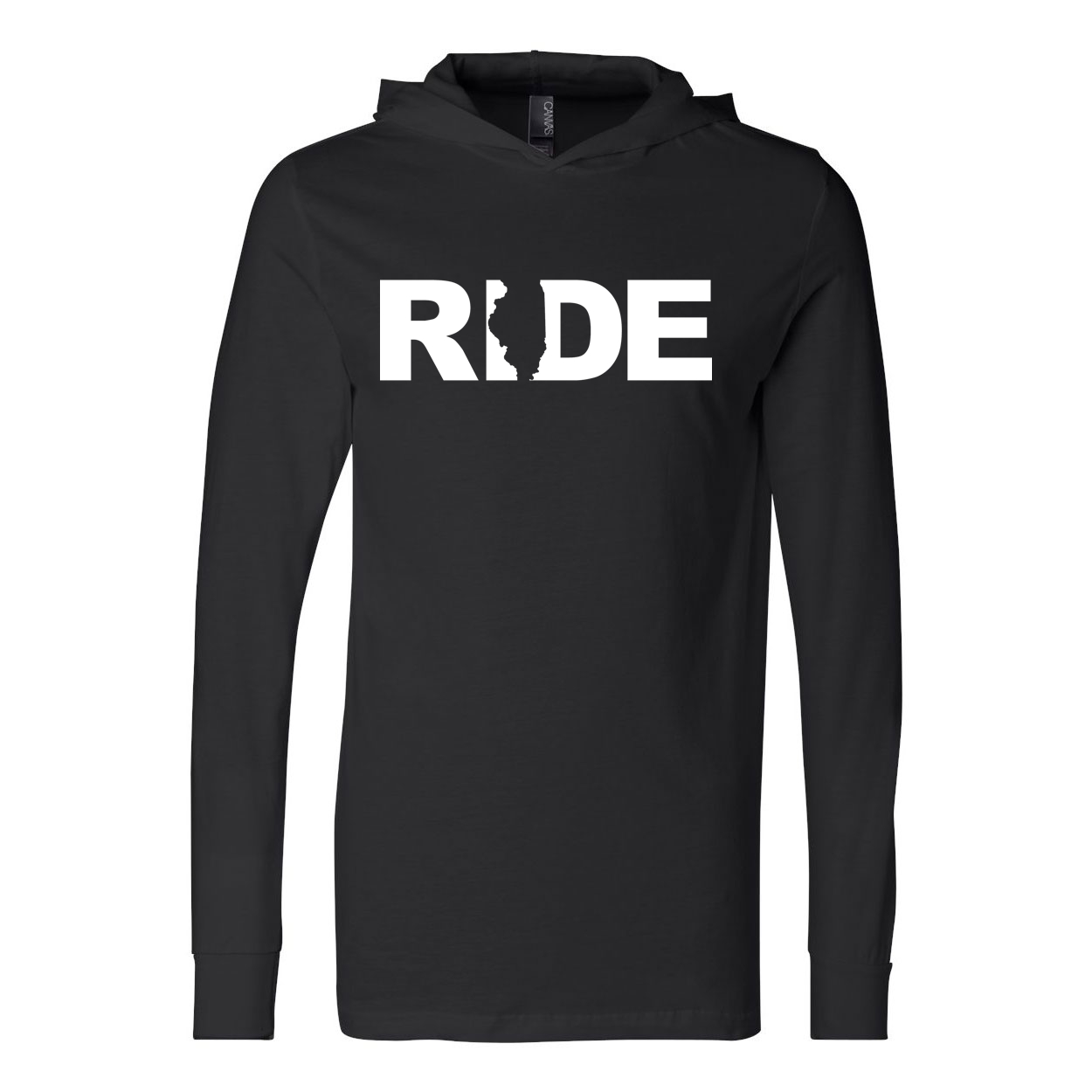 Ride Illinois Classic Ultra Lightweight Sweatshirt Black (White Logo)