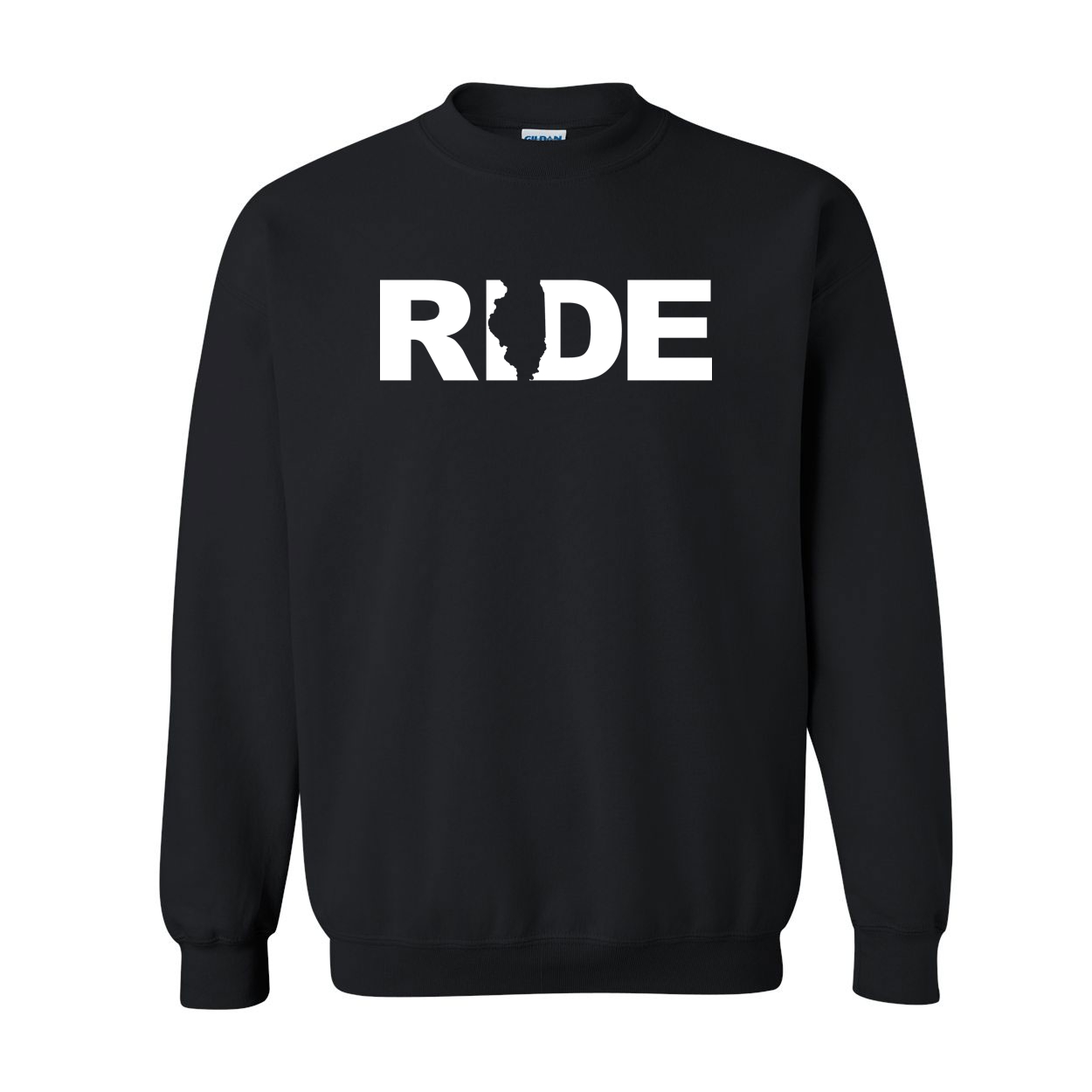 Ride Illinois Classic Crewneck Sweatshirt Black (White Logo)
