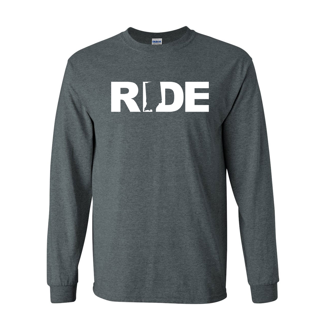 Ride Indiana Classic Long Sleeve T-Shirt Dark Heather (White Logo)