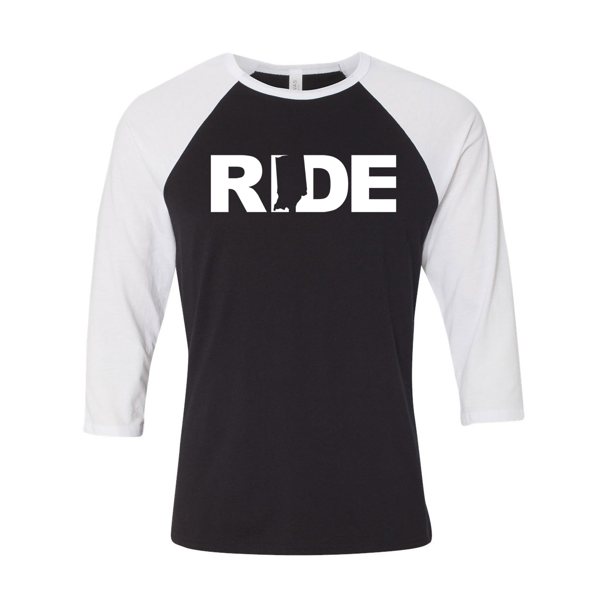 Ride Indiana Classic Raglan Shirt Black/White (White Logo)