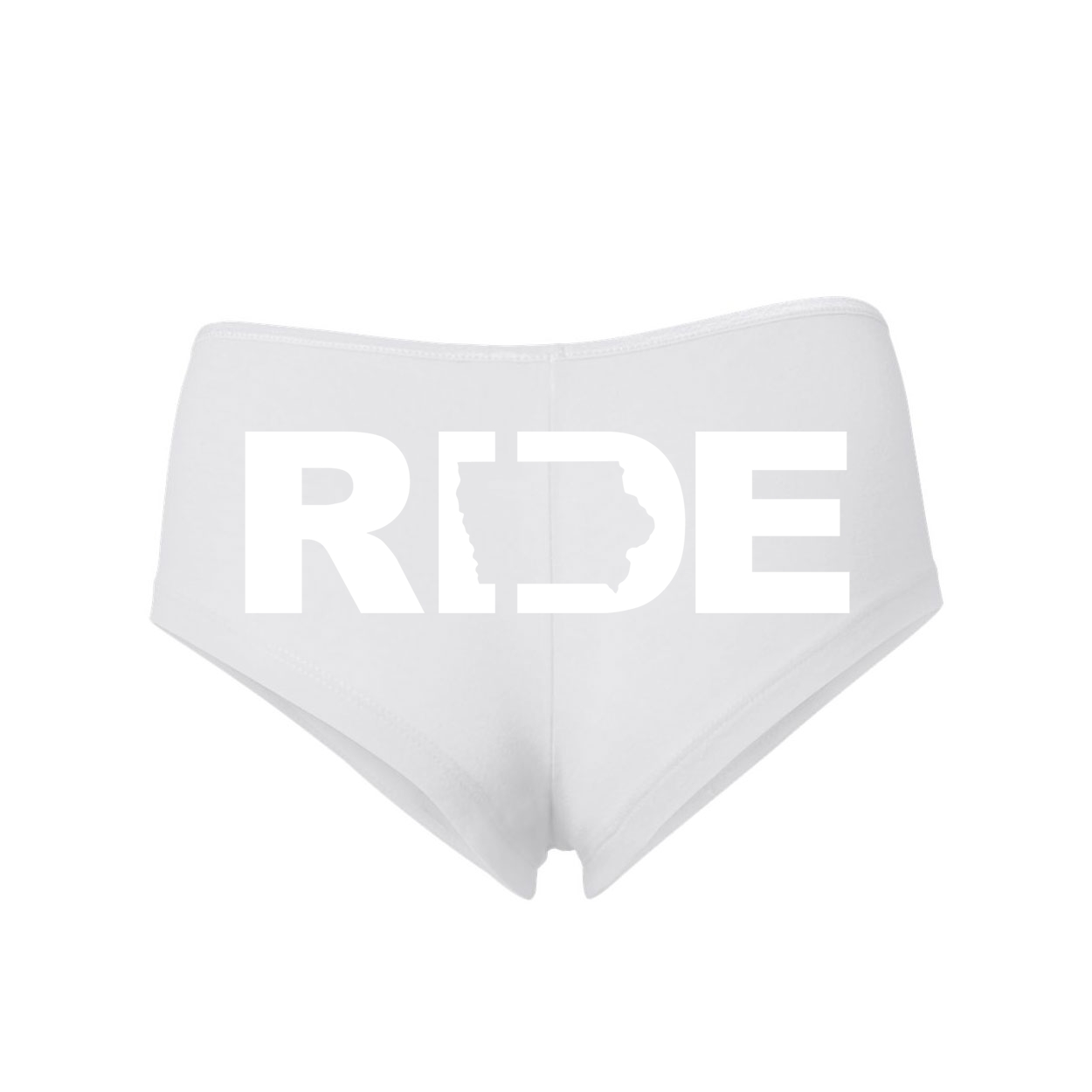 Ride Iowa Classic Women's Booty Shorts White (White Logo)