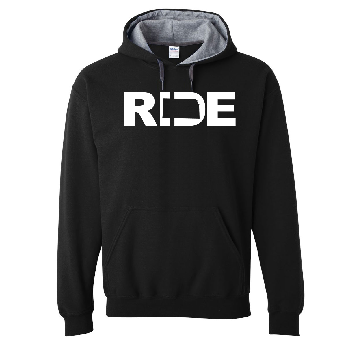 Ride Kansas Classic Contrast Sweatshirt Black (White Logo)