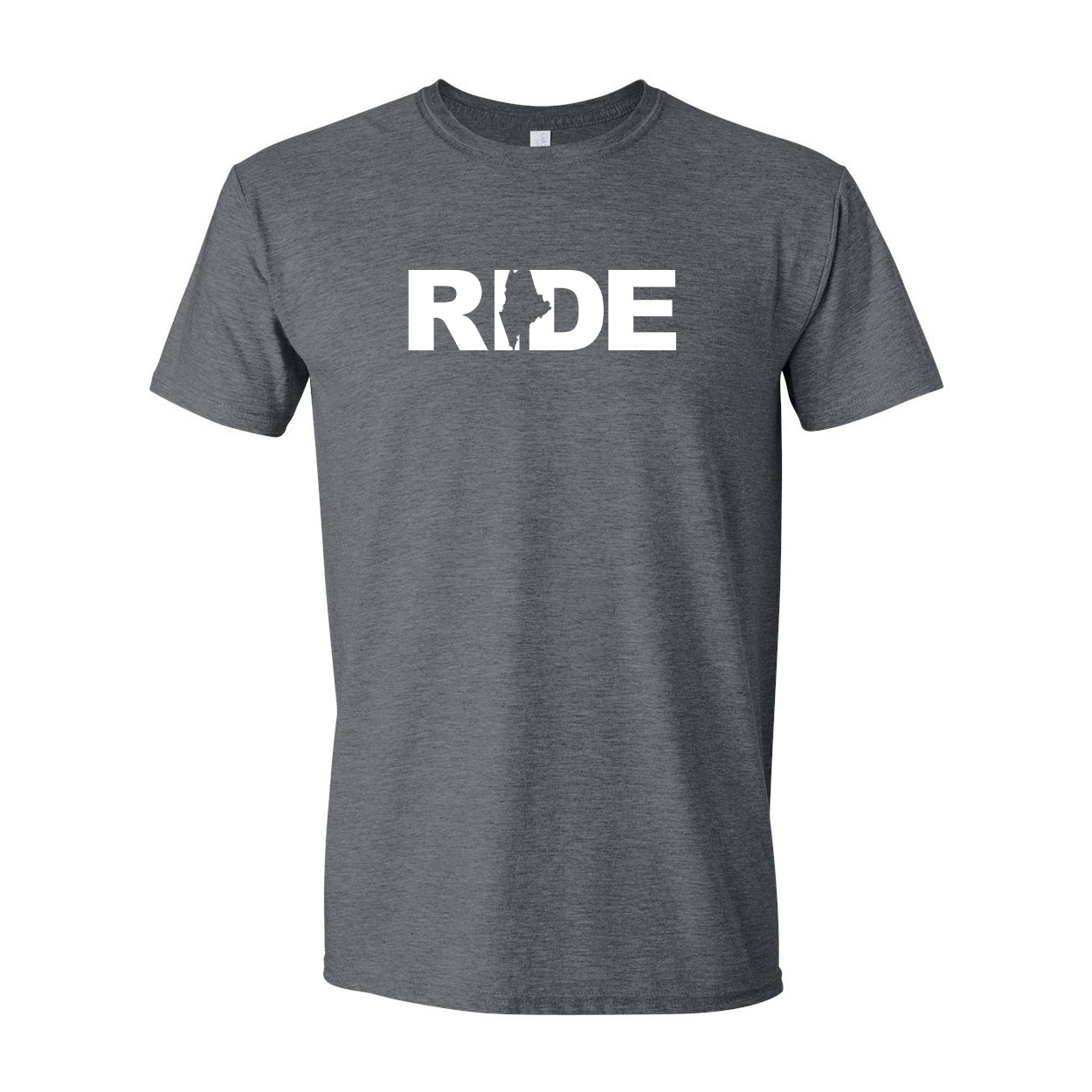 Ride Maine Classic T-Shirt Dark Heather Gray (White Logo)