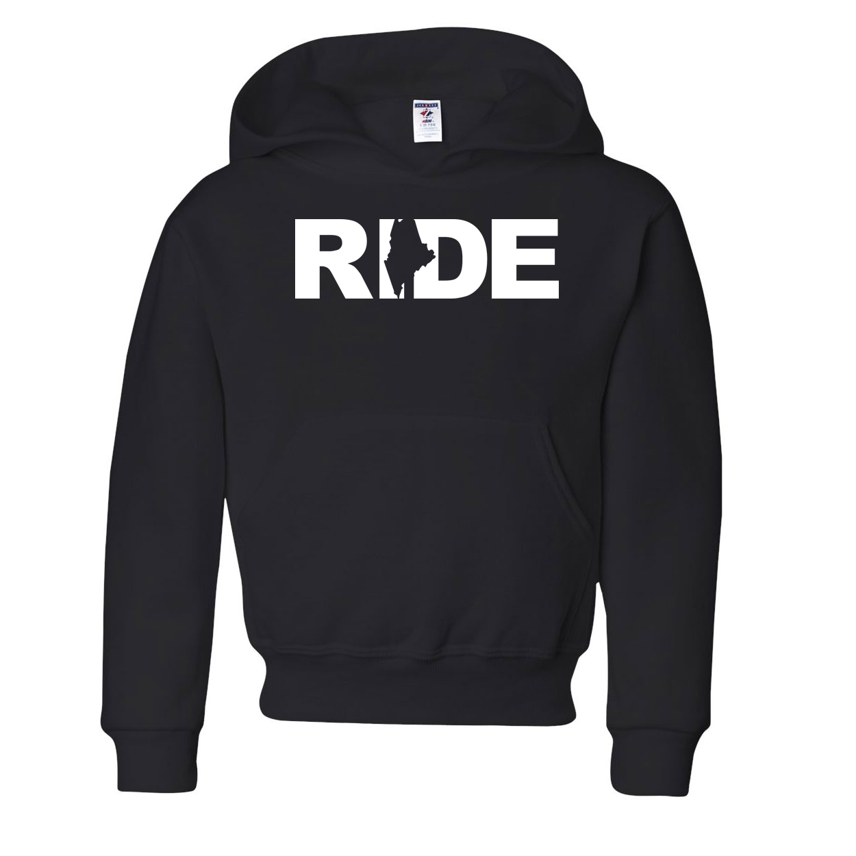 Ride Maine Classic Youth Sweatshirt Black (White Logo)