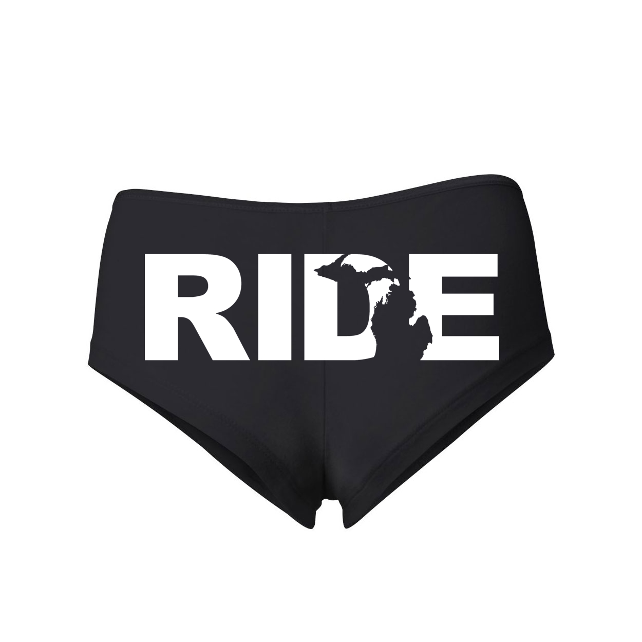 Ride Michigan Classic Women's Booty Shorts Black (White Logo)