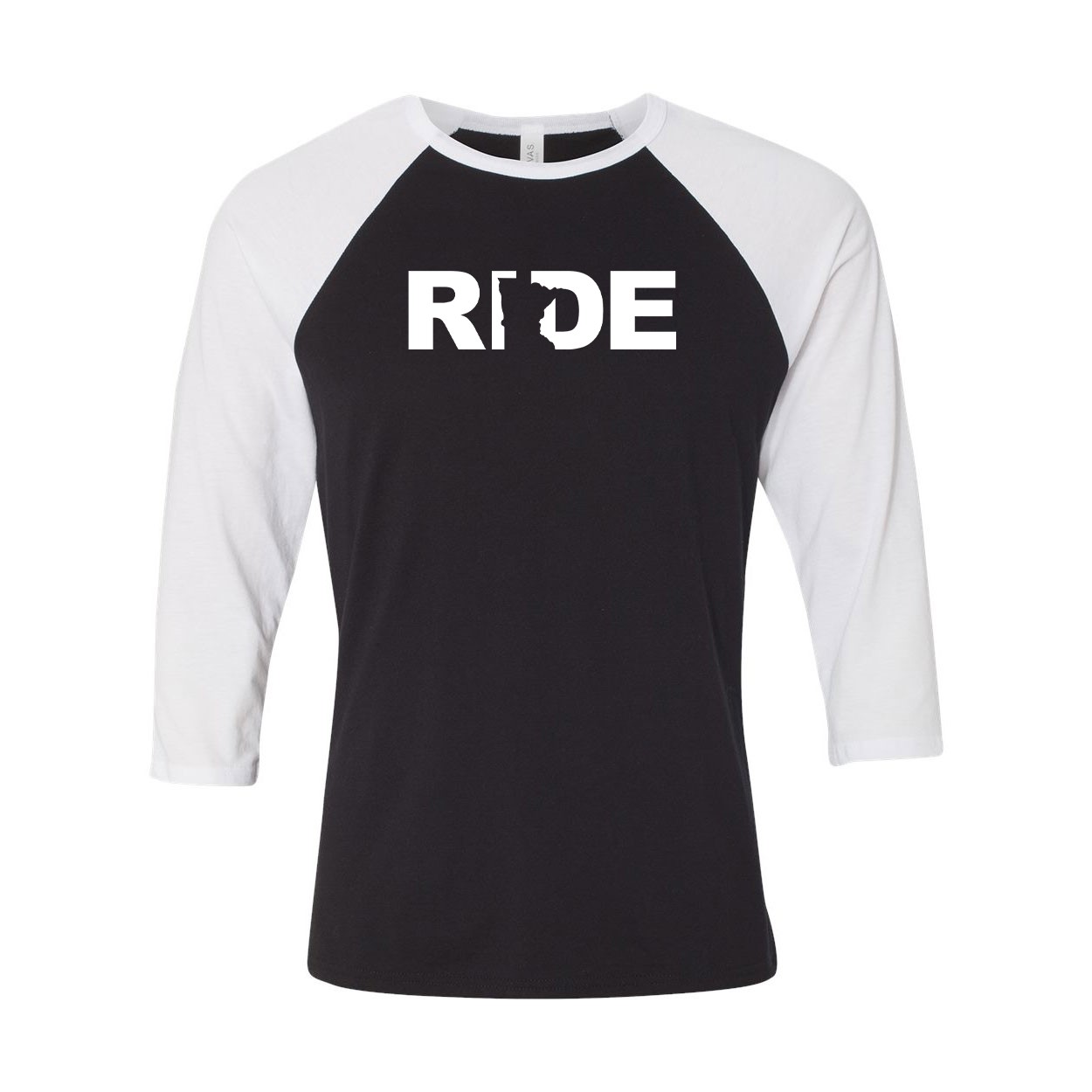 Ride Minnesota Classic Raglan Shirt Black/White (White Logo)